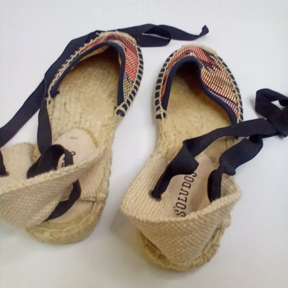 Soludos Ankle Tie Espadrille Women 5 Aztec Pattern